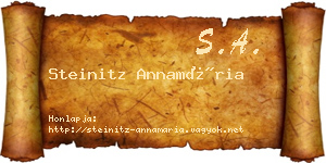 Steinitz Annamária névjegykártya